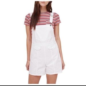OBEY Frida White Overalls Shorts Shortalls Size 28